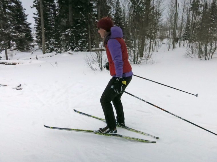 Getting a feel for my skinny skis.