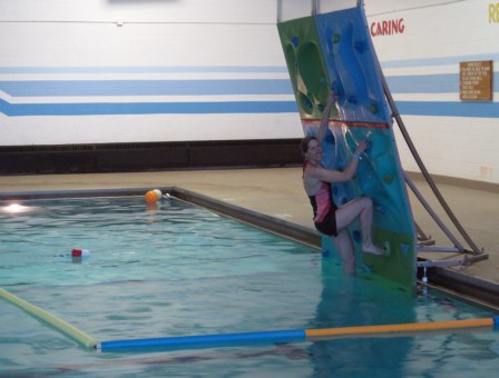 A little post-race climbing at the pool.